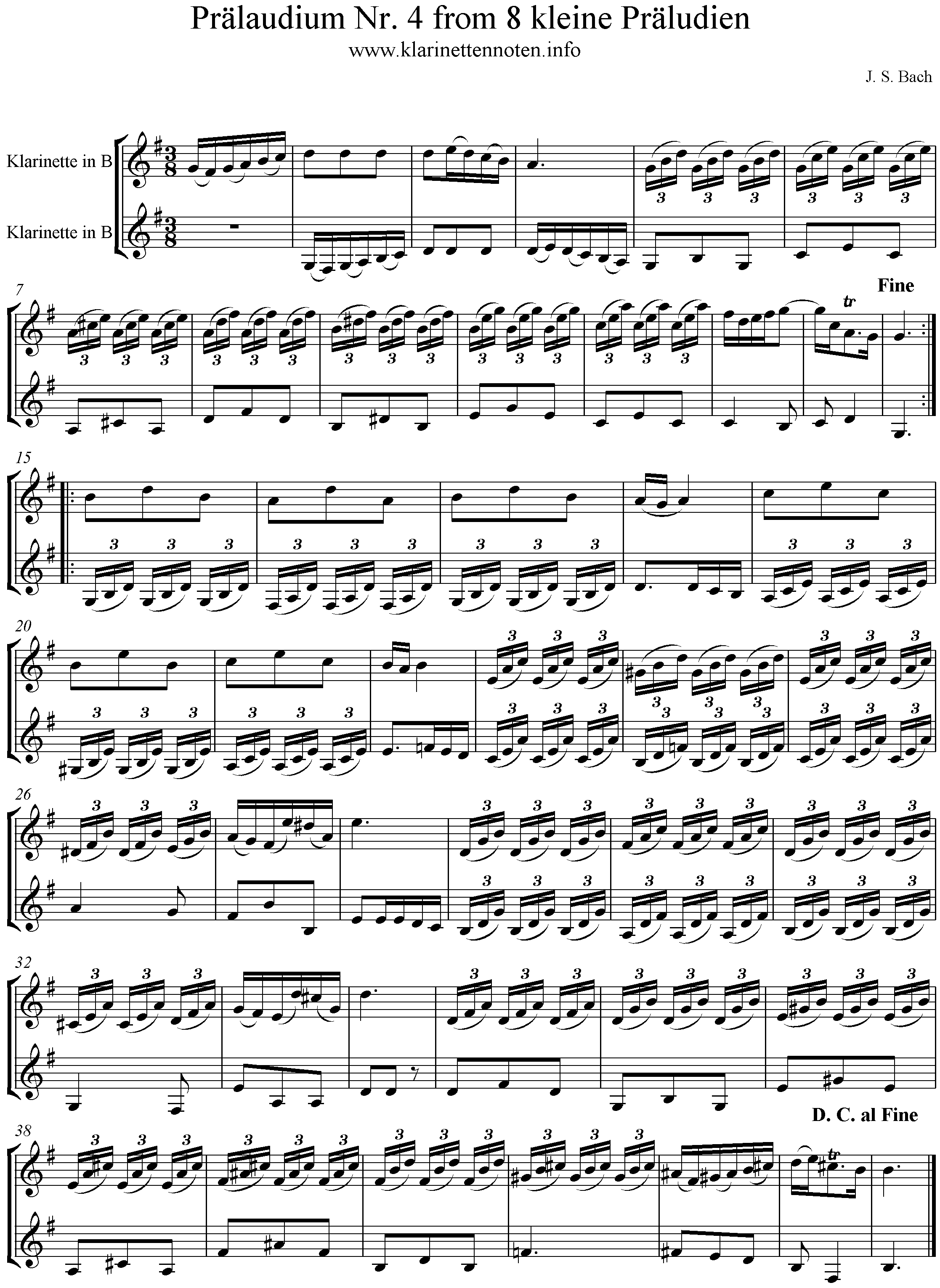 Noten Prläludium in F, BWV 556, 8 kleine Präludien